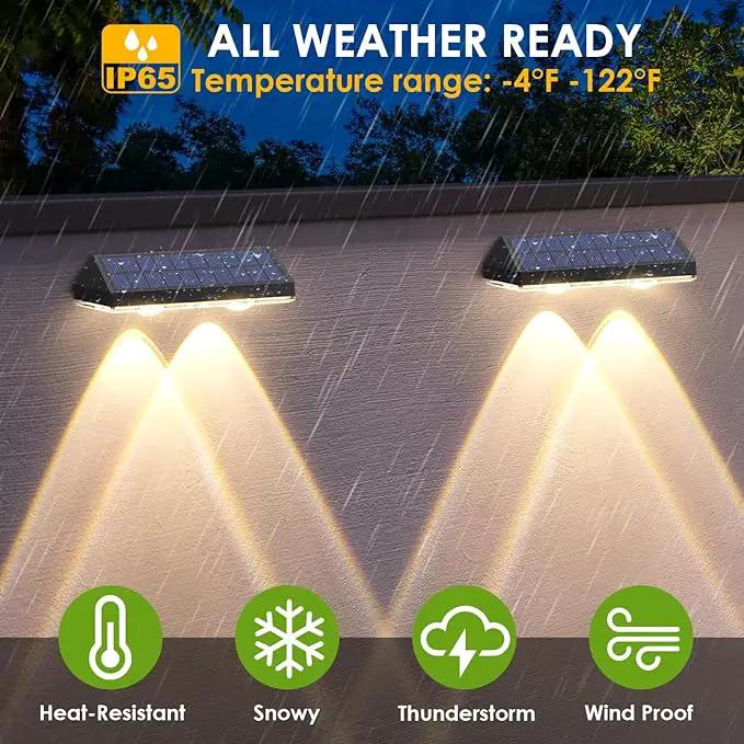 Solar Fence Lights Outdoor Waterproof LED - 3000/4000/6000K 3 Mode, IP65 Waterproof Fence Lights Solar Powered, Solar Wall Lights for Outside, Backyard/Step/Patio/Deck Fence/Stair Railings (12 pack) by GreenHaven Gardens