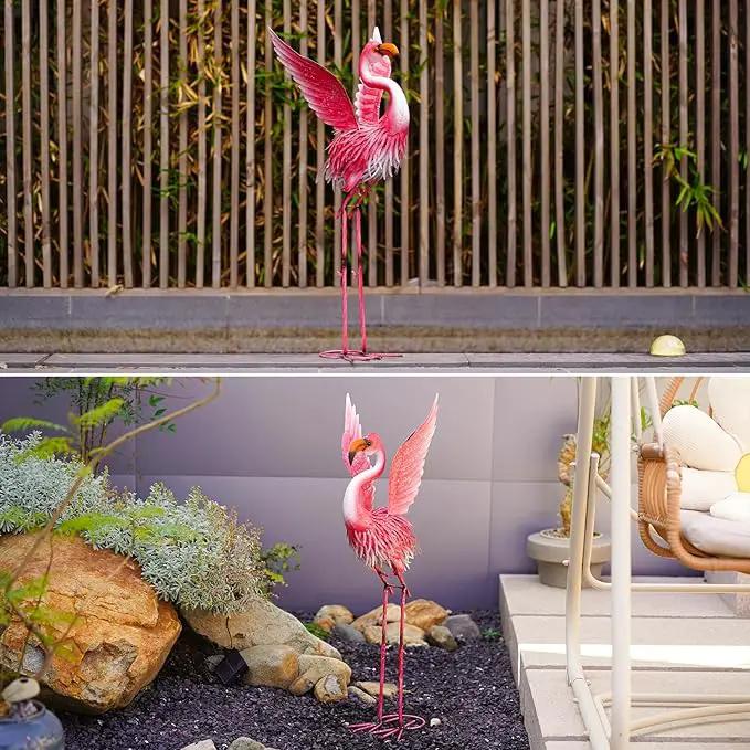 Nacome Flamingo Statues for Garden Yard Decor: Metal Pink Sculptures Clearance Lawn Ornaments Art for Patio Balcony Front - Unique Gifts for Grandma Mom by GreenHaven Gardens