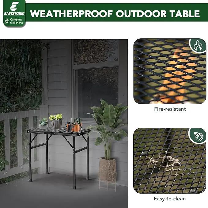 Small Folding Table, Easy for Storage, Compact and Portable Picnic Table for Grill, Outdoor Camping, Garden, Patio, Dining, BBQ, Party, Market, 2Ft (Small, Black), 23.6" L x 15.8" W by GreenHaven Gardens