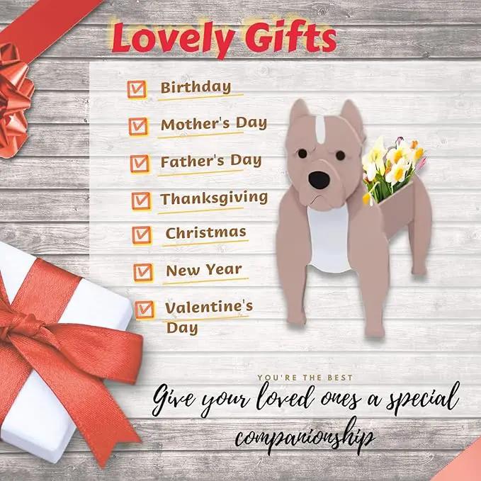 Bulldog Dog Planter Plant Pots,Cute Garden Dog Flower Planter,Dog Planters Birthday Gifts for Women,Office,Indoor/Outdoor Decor（9.45 * 7.32 * 13.5in） by GreenHaven Gardens