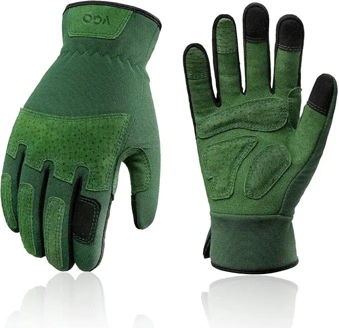 Vgo... 1-Pair Ladies' Synthetic Leather Gardening Gloves, Puncture-proof, Thornproof, Durability & Anti-shock Work Gloves, Touchscreen (Size M, Green, SL7471) by GreenHaven Gardens