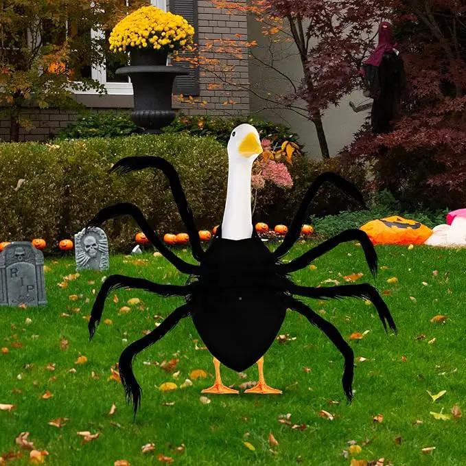Halloween Goose Outfit Lawn Porch Goose Outfit Spider Bat Costume Plastic Goose Clothing for 23" Goose Halloween Outdoor Patio Yard Lawn Art Decoration (Spider) by GreenHaven Gardens