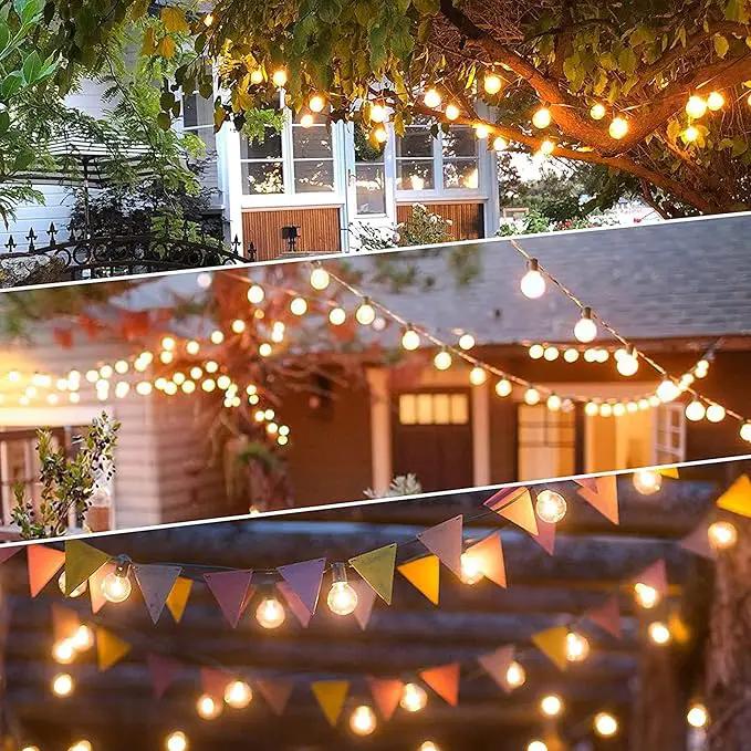 Outdoor String Lights 200FT Waterproof Globe String Lights with 104 Shatterproof G40 LED bulbs, Dimmable Connectable Patio Light String Lights for hanging Bistro Backyard Gazebo,2-Pack x 100ft by GreenHaven Gardens