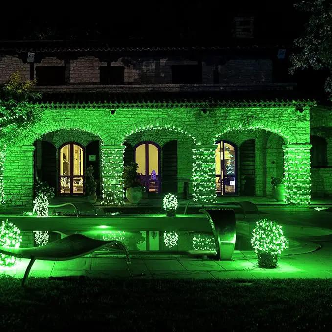 2 Pack Green Solar Lights Outdoor - Outdoor,Waterproof,8 Modes, Each 42.7 FT 100 LED Green String Lights for St Patrick's Day Tree Garden Patio Christmas Decorations by GreenHaven Gardens