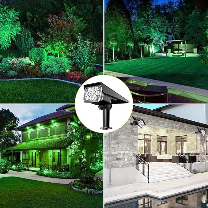 Green Solar Spot Lights Outdoor, St. Patrick's Day Decor Lights with IP65 Waterproof 20 LEDs Solar Landscape Spotlights for Garden Path Yard Holiday Christmas 4 Pack by GreenHaven Gardens