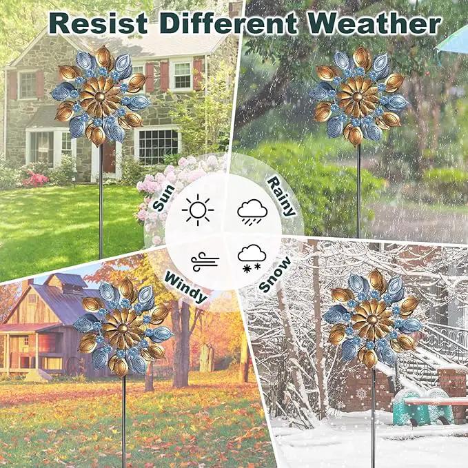 Decoroca Outdoor Wind Spinners - 72in Metal Sculpture, Classic 360° Kinetic Spinner by GreenHaven Gardens