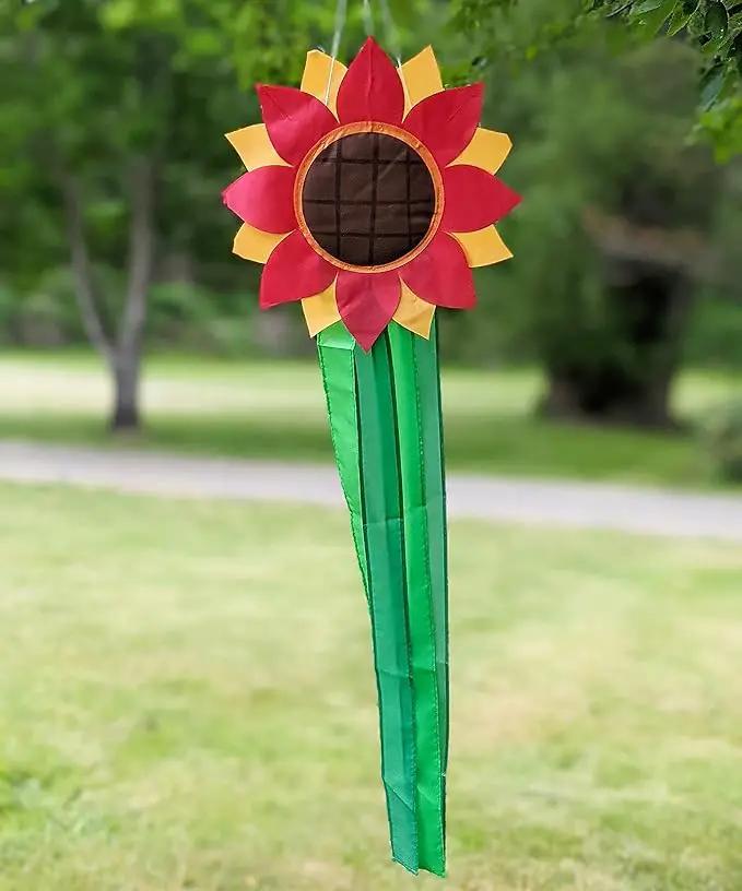 Madrona Brands Red Flower Windsock | Durable Outdoor Hanging Decoration | Yard, Garden, Patio, Home and More | 42-Inch by GreenHaven Gardens