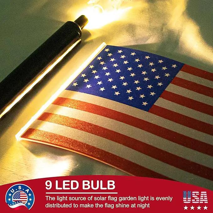 Flumy 4 Pack Solar American Flag Lights Outdoor for Garden, Solar Garden Lights for USA Election Yard Decor, Glowing American Flag Lights Suit for Veterans Day Thanksgiving Day Christmas Decoration by GreenHaven Gardens