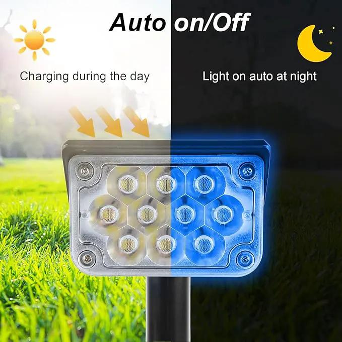 Solar Spot Lights Outdoor, Blue Solar Spotlights Landscape Lights with IP65 Waterproof 20 LEDs for Garden Path Yard Holiday Decoration 4 Pack by GreenHaven Gardens