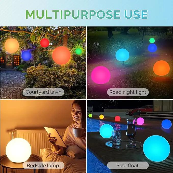 LOFTEK Solar Ball Lights with Ground Stake, RGBW Colors Changing Mood IP65 Waterproof Rechargeable Night Lights - Outdoor Solar Lights for Lawn Patio Yard Walkway, 8-inch by GreenHaven Gardens
