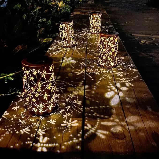2 Pack Solar Lanterns Outdoor Hanging Lantern Lights, Dragonfly Hollowed-Out Metal Decor Lantern, Waterproof LED Decorative Garden Light - Delicate Garden Decoration for Patio, Yard by GreenHaven Gardens