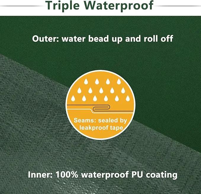 Favoyard Patio Chair Cushions 18 x 18 x 3 Inch Waterproof Outdoor Seat Cushions for Patio Furniture 3-Year Color Fastness Garden Sofa Couch Chair Pads with Handle & Adjustable Straps Set of 2, Green by GreenHaven Gardens