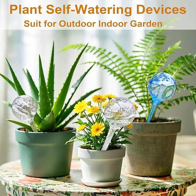 MOONSOUND Plant Automatic Watering Devices, Clear Plastic Self-Watering Bulbs Flower Automatic Watering Device While Away Garden Waterer for Plant Indoor Outdoor by GreenHaven Gardens
