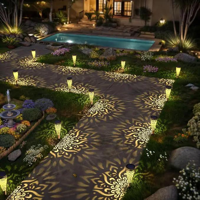 6 Pack Solar Lights Outdoor Garden Decorative Solar Garden Lights with Warm Light Waterproof Solar Pathway Landscape Lights for Path Patio Backyard Walkway Yard Garden Decor (Gold, 6Pcs) by GreenHaven Gardens