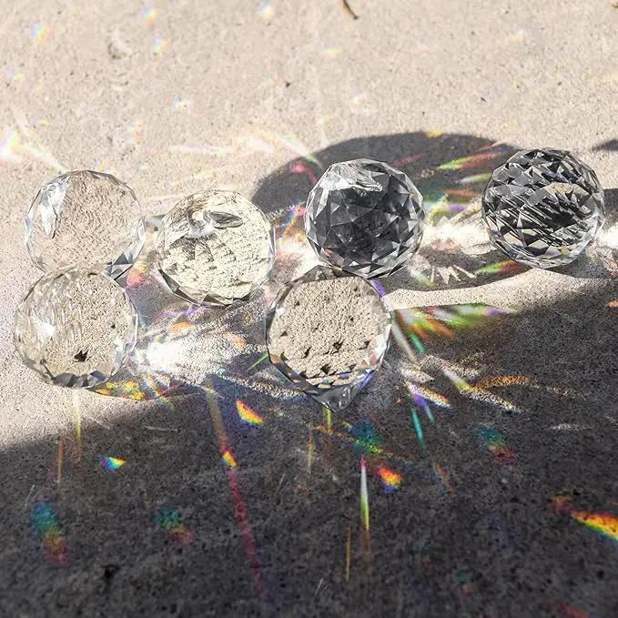 MerryNine 20mm Clear Crystal Ball Prism with 20 Pcs Metal Rings Sun Shine Catcher Rainbow Pendants Maker, Hanging Crystals Prisms for Windows, for Feng Shui, for Gift (0.8"/20mm 20Pack) by GreenHaven Gardens