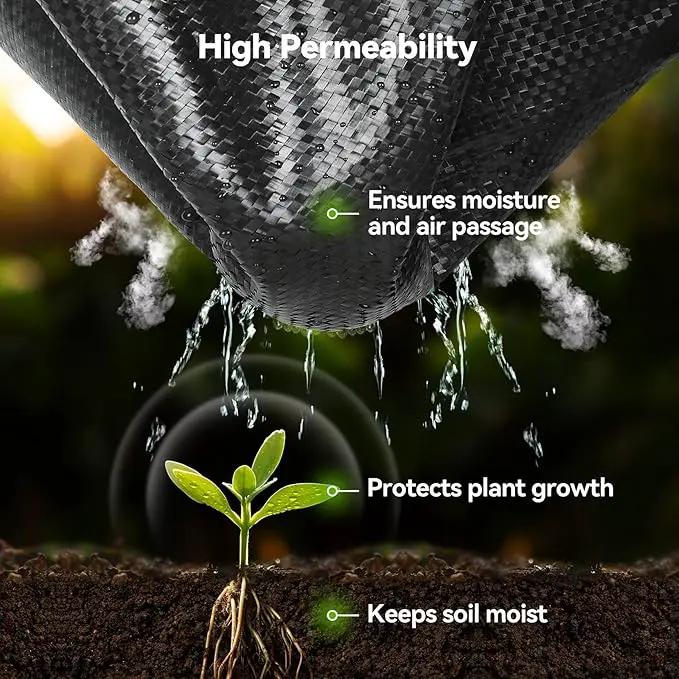 4ftx50ft Weed Barrier Landscape 3.2oz Fabric Heavy Duty, Woven Weed Control Cloth, Woven Geotextile Fabric for Underlayment, Gardening Ground, Commercial Driveway Weed Block Cover Mat by GreenHaven Gardens