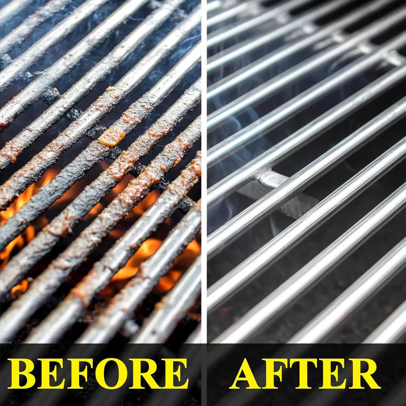 Grill Brush Bristle Free, 4 in 1 Grill Brush for Outdoor Grill with Replaceable Cleaning Head, Extra Long Safe Steam Grill Cleaner Brush with Scraper for Cast Iron, Stainless-Steel Grates by GreenHaven Gardens