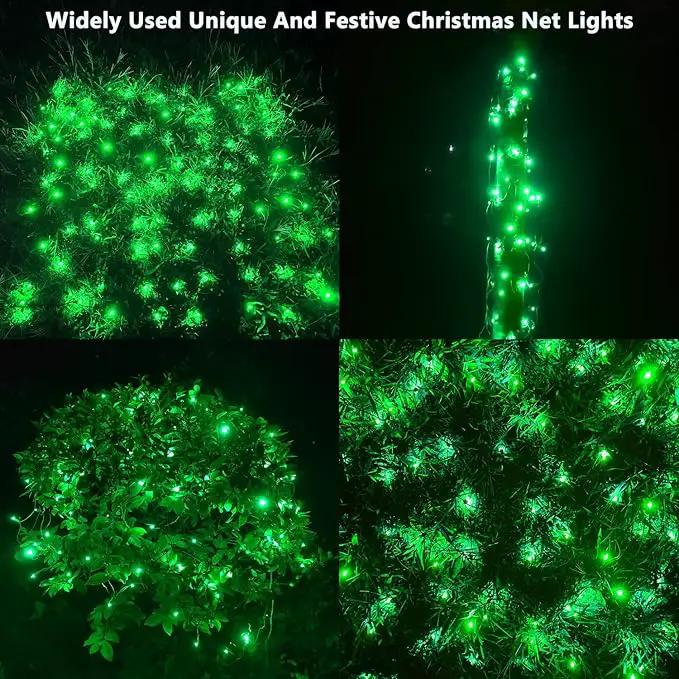 HISHINY Christmas Net Lights Outdoor, 5ftx5ft 100LED Green Wire, Connectable Bush Mesh Net Lights String for Christmas,St Patricks Party,Shrub,Yard,Tree (Green) by GreenHaven Gardens