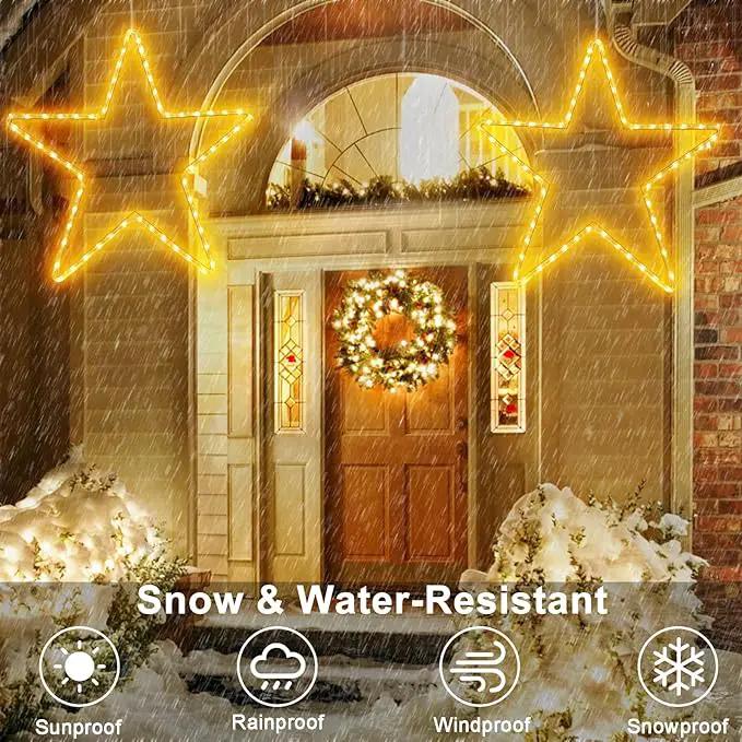 DBFAIRY 19.68" Star Outdoor Christmas Lights, 40 LEDs Christmas Light Up Star with Timer, Hanging Big Star Window Lights Mains Powered for Christmas New Year Holiday Wedding Party Decor, Warm White by GreenHaven Gardens