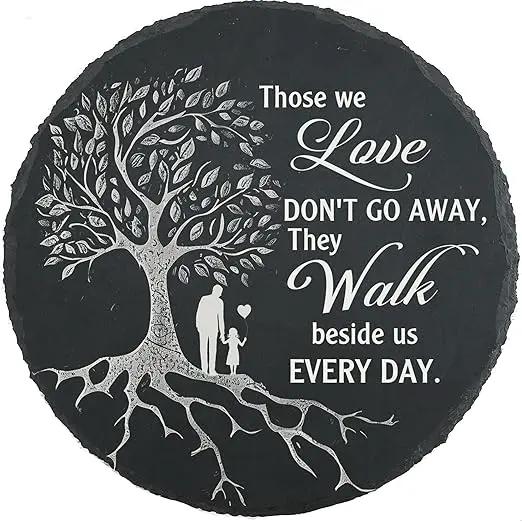 Memorial Stone Man and Child, Dad Memorial Gifts for Daughter, Memorial Gifts for Loss of Father, in Memory of Dad Garden Slate Stone, Sympathy Gift for Loss of Dad Memorial Plaque TNA3 by GreenHaven Gardens