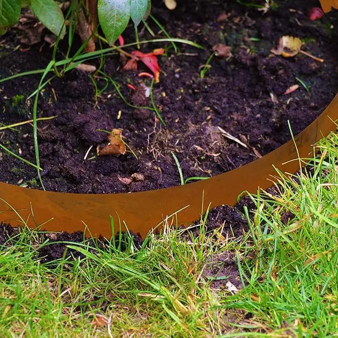 Co rten Steel Landscape Edging 12 Inch Tall 6 Packs, Pre-Rusted Metal Garden Edging, Hammer in Landscape Edging with 6 Clips and a Pair of Gloves, Steel Edging for Landscaping, Lawn Rusty by GreenHaven Gardens