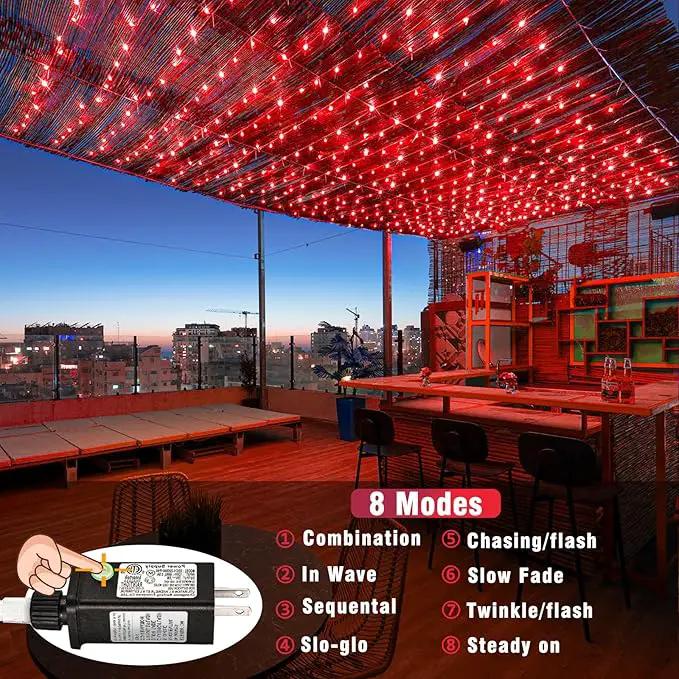 500 LED Red Christmas Lights, 165ft Red String Lights 8 Modes Clear Wire, Connectable Waterproof Plug in Red Twinkle Lights for Tree Bedroom Indoor Outdoor Christmas Decorations by GreenHaven Gardens