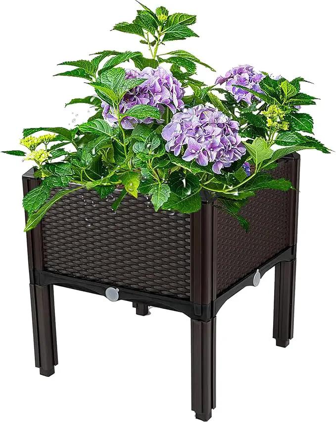 Planter for Outdoor Plants with Legs Raised Garden Bed Planter Box Elevated Garden Boxes Plant pots Perfect for Garden Patio Balcony Deck to Planting Flowers Vegetables Tomato and Herbs by GreenHaven Gardens