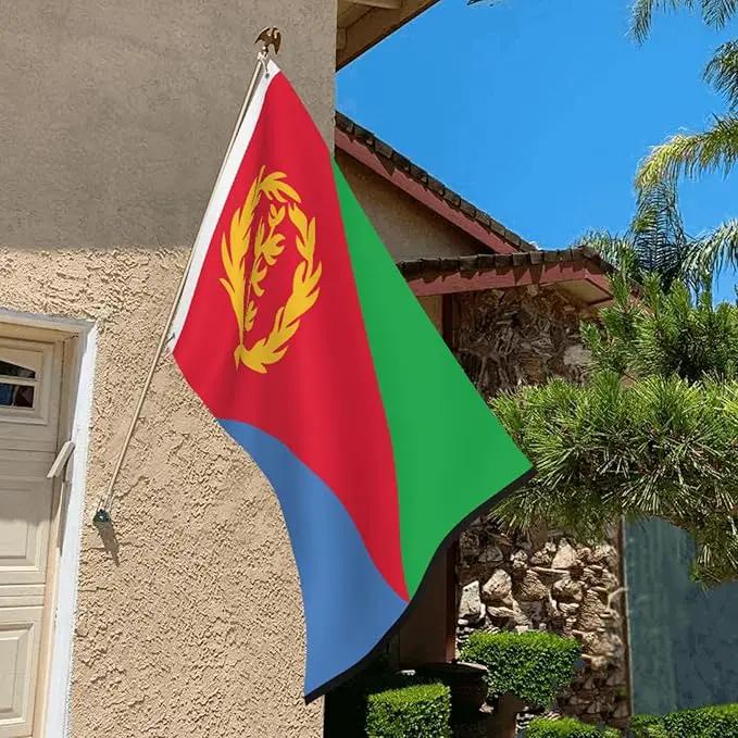 Eritrea Eritrean Flag Garden Yard House 2x3 ft Flags Double Sided Print Banner Indoor Outdoor Party Home Decorations for Boat Dorm House Balcony by GreenHaven Gardens