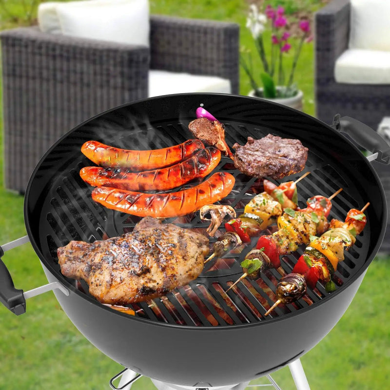 onlyfire Cast Iron Grill Grate Replacement Gourmet BBQ System for Weber 22inch Kettle Charcoal Grills by GreenHaven Gardens