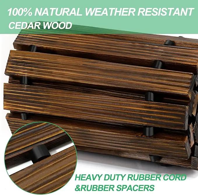 RELIANCER 12' Wooden Garden Pathway,Outdoor Roll Out Cedar Straight Walkway,Patio Path Decorative Garden Boardwalk Walkways,Weather-Resistant Roll Up Beach Wood Road Floor,Wedding Party Pathwaysc by GreenHaven Gardens