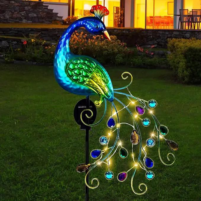 DREAMSOUL Metal Peacock Garden Solar Lights Outdoor Decorative Garden Stake Lights- Waterproof Peacock Solar Landscape LED Path Light Patio Yard Lawn Outside Decoration by GreenHaven Gardens