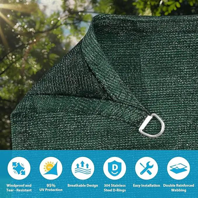 Amagenix Sun Shade Sail 16'X24' Curved Edge Outdoor Shade Canopy Dark Green Breathable 95% UV Block Shade Cloth for Patio Garden Backyard (We Make Custom Size) by GreenHaven Gardens