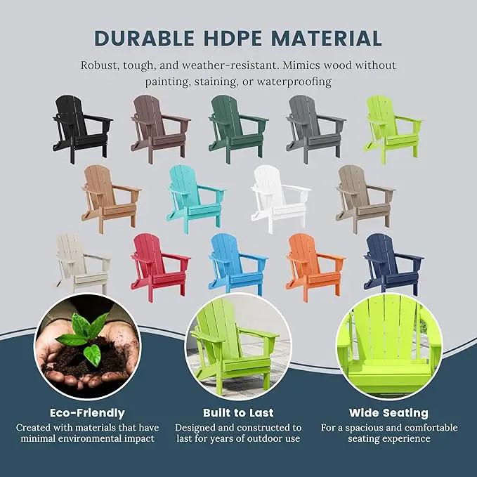 Westin Outdoors Laguna WO Home Furniture Adirondack Chair 2 PCS Set Outdoor Folding Patio Chair for Bon Fire Pit Garden Lawn Backyard Lounging Relaxing (Lime Green) by GreenHaven Gardens