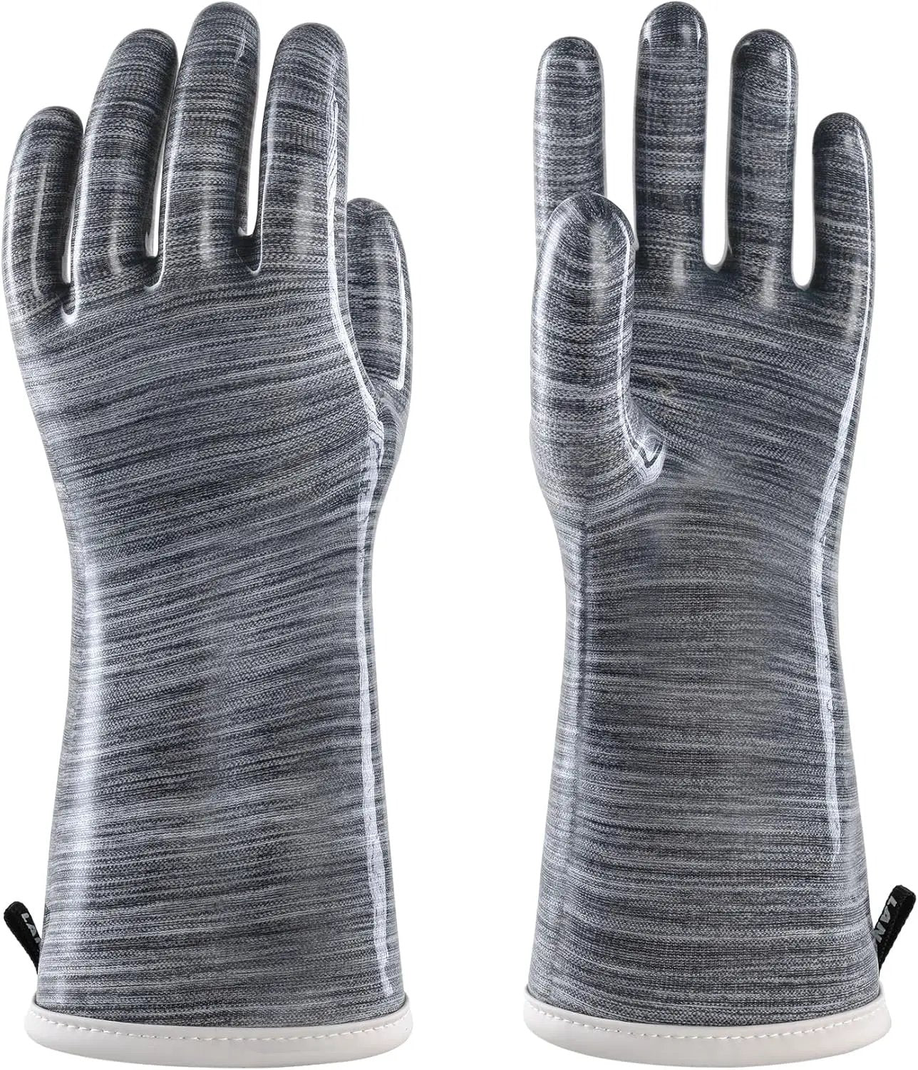 wahoo Liquid Silicone Smoker Oven Gloves, Food-Contact Grade, Heat Resistant Gloves for Cooking, Grilling, Baking, Grey, Large by GreenHaven Gardens