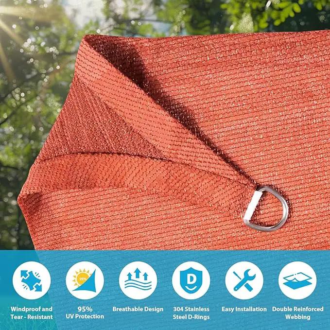 Amagenix Sun Shade Sail 8X24 Curved Edge Outdoor Shade Canopy Rust Red Breathable 95% UV Block Shade Cloth for Patio Garden Backyard (We Make Custom Size) by GreenHaven Gardens