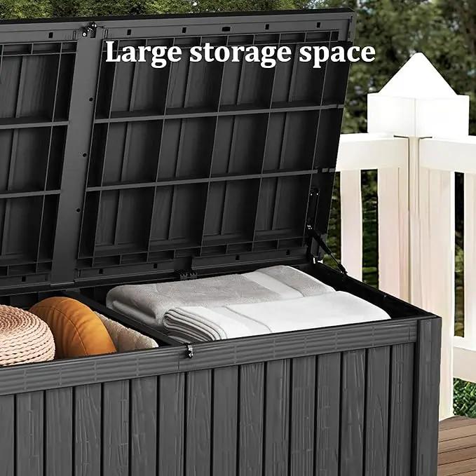200 Gallon Outdoor Storage Box - Waterproof Patio Deck Box for Outside Deliveries, All-Weather Resin Bin with Lock for Cushions & Tools, UV-Resistant, Matte Black by GreenHaven Gardens