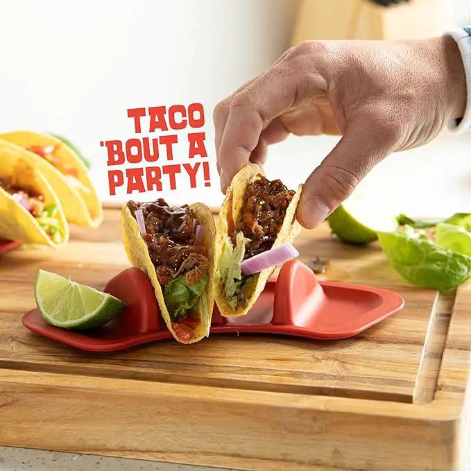 Taco Tuesday Kit - Taco Bar Serving Set for a Party - 30oz Heated Pot, 4 Taco Holders, & Detachable Lazy Susan Tray - Taco Night Fiesta – Unique Couple & Housewarming Gift Set Ideas by GreenHaven Gardens
