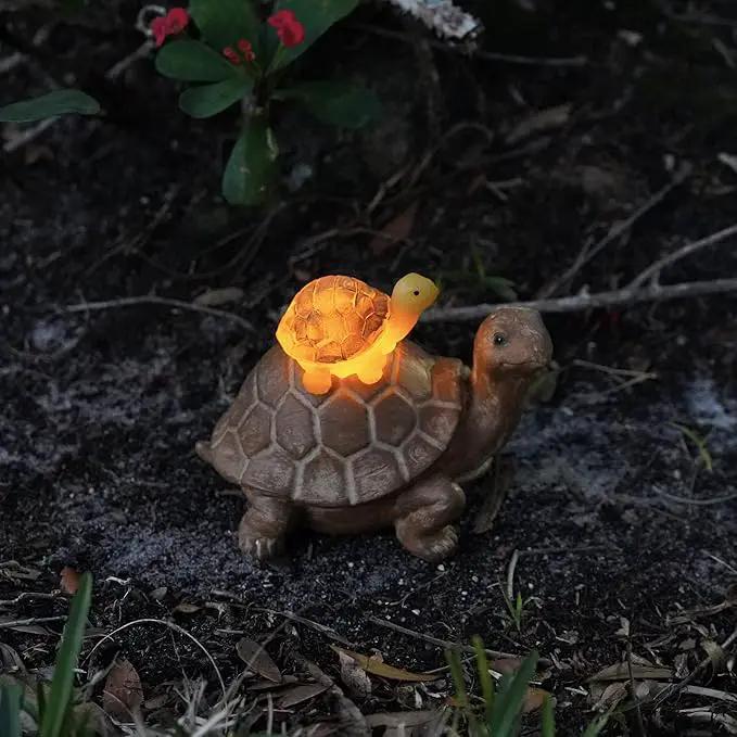 VP Home Mom and Baby Turtle Solar Powered LED Outdoor Decor Garden Light Great Addition for Your Garden, Solar Powered Light Decorations Gifts for Outside Patio Lawn Yard by GreenHaven Gardens