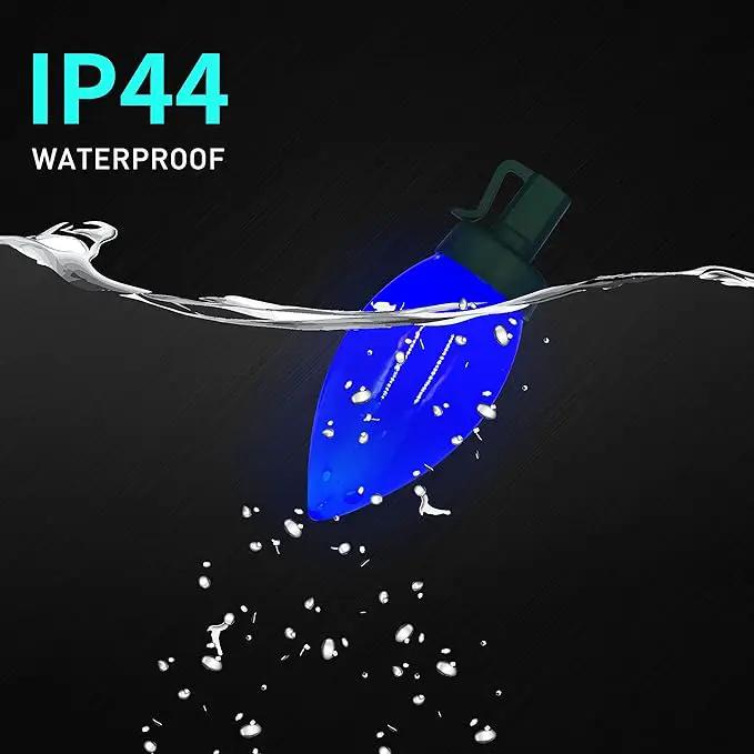 C9 Christmas Lights Outdoor 50 LED Blue Strawberry Waterproof String Lights Xmas Tree Indoor Decoration Plug in 34.5 Feet Used for Home Festive Courtyard Patio Garden(Blue) by GreenHaven Gardens