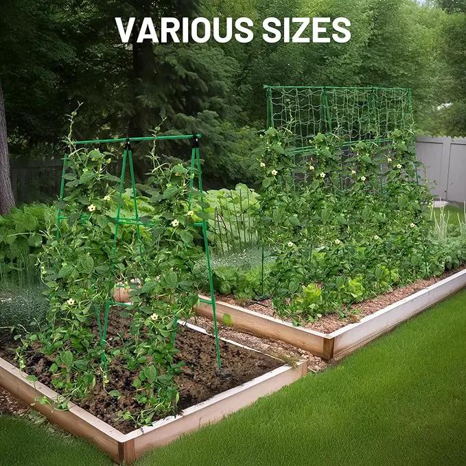 Compact A-Frame Plant Trellis for Peas, Beans & Small Climbing Plants - Rust-Resistant, Easy to Assemble, Lightweight Steel, Ideal for Raised Beds & Container Gardens(31" W x 47" H) by GreenHaven Gardens