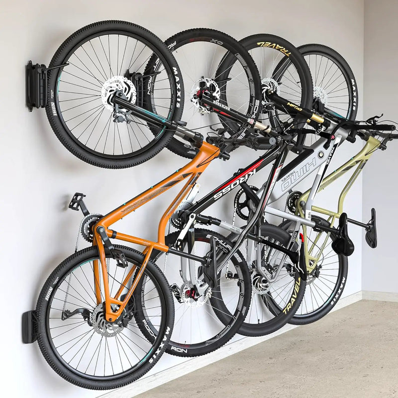 monTEK Swivel Bike Wall Mount, Bike Hangers for Garage, Space-Saving Vertical Bike Rack, Sturdy Bike Storage Rack Holds Up to 66lbs, Easy to Install, 4 Pack by GreenHaven Gardens