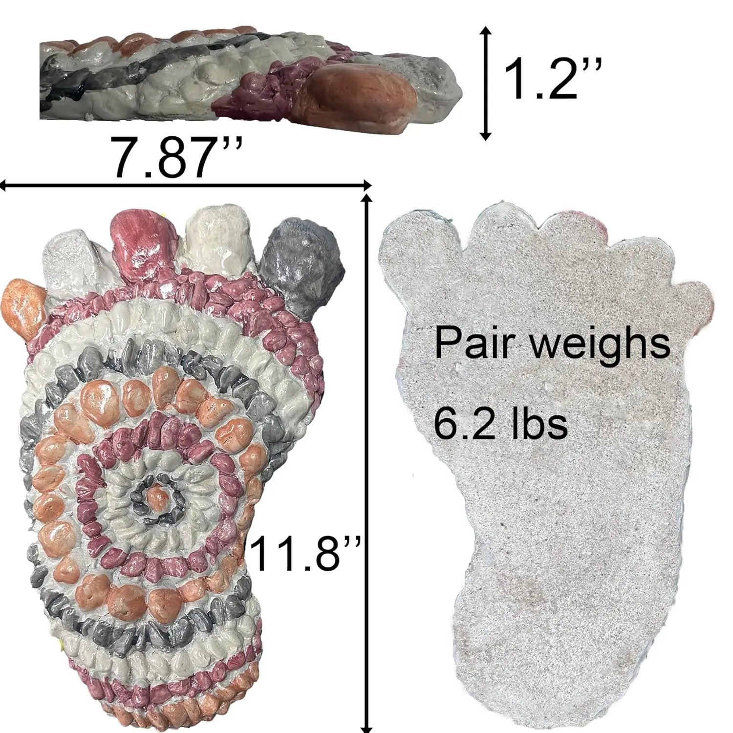 Garden Stepping Stones - Decorative Garden Stones for Patio, Deck, Garden or Sidewalk Faux Cobblestone Stepping Stones (Set of 2#A by GreenHaven Gardens