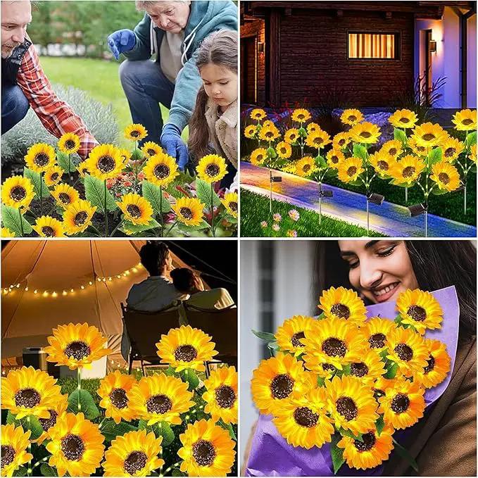 KOOPER Solar Lights Outdoor Garden Decor - Upgraded 3 Pack with 9 Sunflower Lights, Waterproof Solar Outdoor Lights Auto ON/Off Solar Decorative Lights for Garden, Patio, Backyard by GreenHaven Gardens