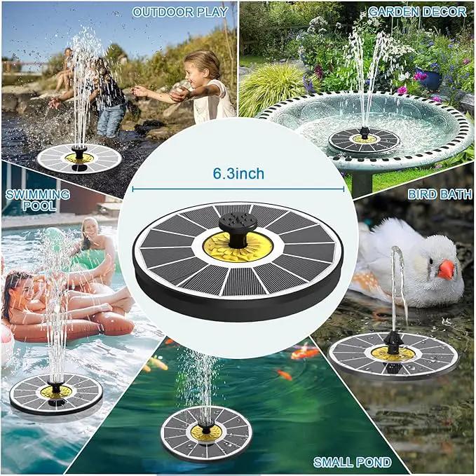 Solar Fountain for Bird Bath, 3.5W Upgraded Solar Bird Bath Fountains with 4 Fixed Pipes 7 Nozzles No Battery, Solar Fountain Pump for Bird Bath Outdoor(White) by GreenHaven Gardens