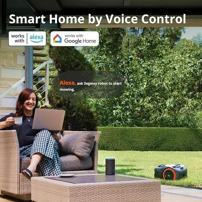 Segway Navimow i110N Robot Lawn Mower Perimeter Wire Free 1/4 Acre RTK+Vision Robotic Lawnmower, AI-Assisted Mapping, Virtual Boundary, APP Control, 58dB(A) Quiet, Multi-Zone Management by GreenHaven Gardens