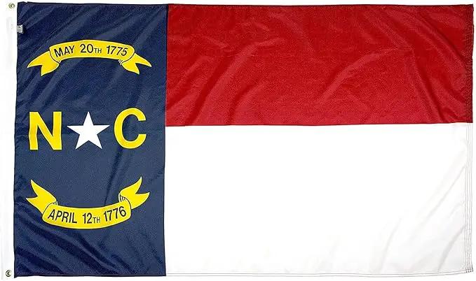 FlagSource North Carolina Nylon State Flag, Made in the USA, 5x8' by GreenHaven Gardens