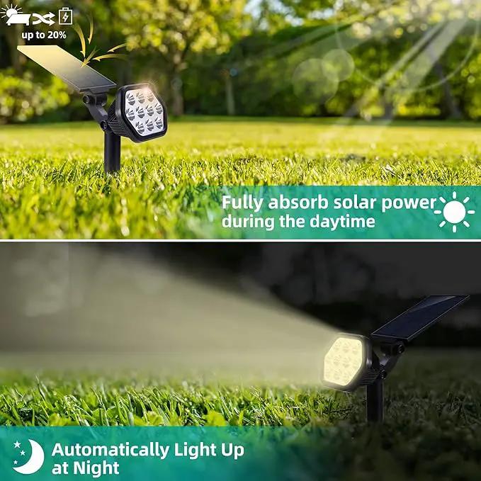Nekteck Solar Lights Outdoor,10 LED Landscape Spotlights Powered Wall Lights 2-in-1 Adjustable Security Decoration Lighting for Yard Garden Walkway Porch Pool Driveway (4Pack, Warm White) by GreenHaven Gardens