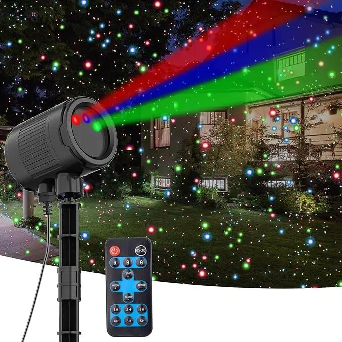 Christmas Laser Lights, RGB Laser Projector Light with RF Remote,Timer, Christmas Decorations Holiday Gift Projector for Xmas Home Garden Yard Party Outdoor Indoor Lights Show by GreenHaven Gardens