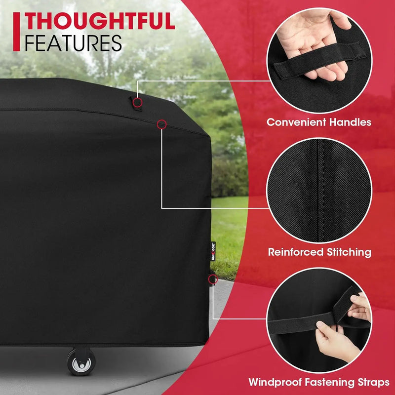 Unicook 75 Inch Griddle Cover for Blackstone 36 Inch Cooking Station with Hood, Large Flat Top Grill Cover with Sealed Seam, Heavy Duty Waterproof, Includes Support Pole by GreenHaven Gardens
