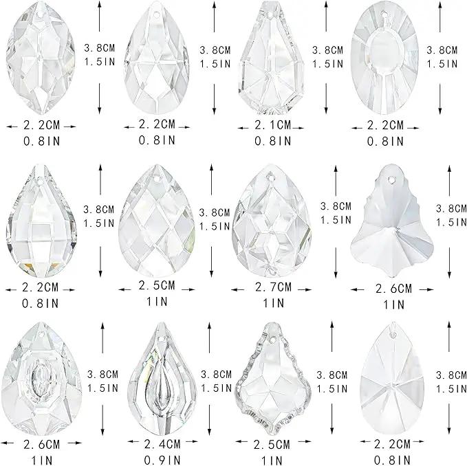 12Pcs Clear Crystal Suncatchers Prisms DIY Kit,Glass Suncatchers Hanging Crystals Ornament,Sun Catcher with Glass Beads,Prisms Rainbow Pendant for Window Home Office Garden Decoration by GreenHaven Gardens